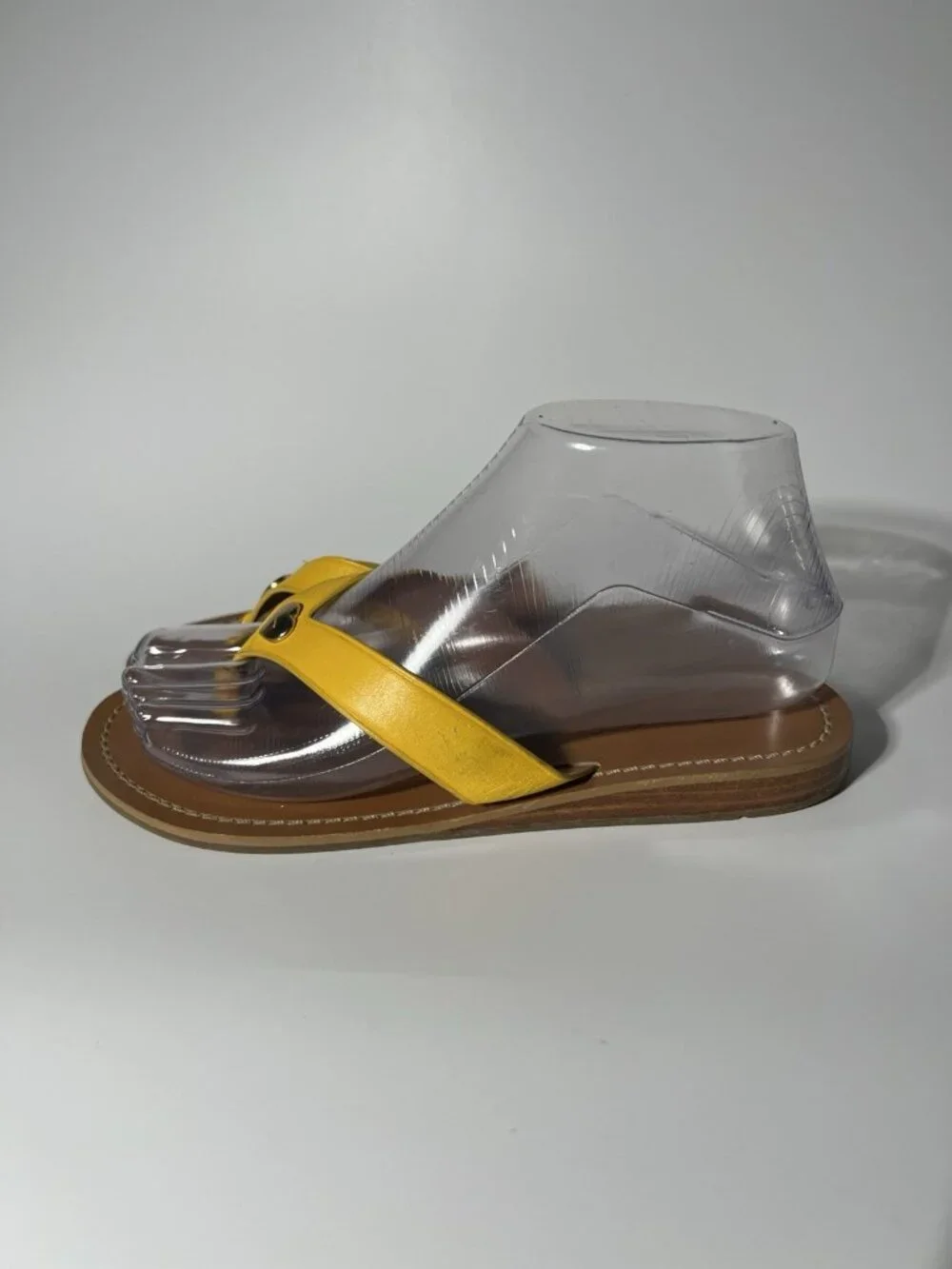 Coach Chapel Leather Slide Sandals Mustard Women’s Size 5.5